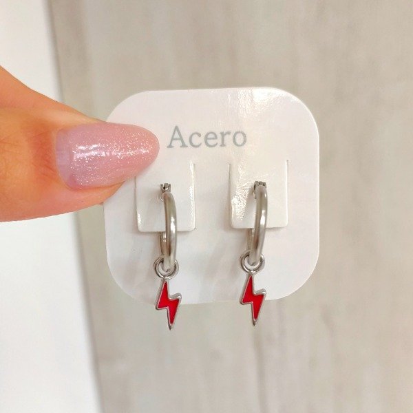 Producto - Aros argolla rayo colgante