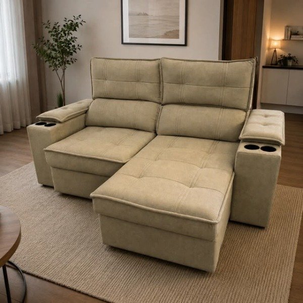 Producto - SILLON EMPERADOR BEIGE 2.00 de Largo reclinable 5 posiciones - 1