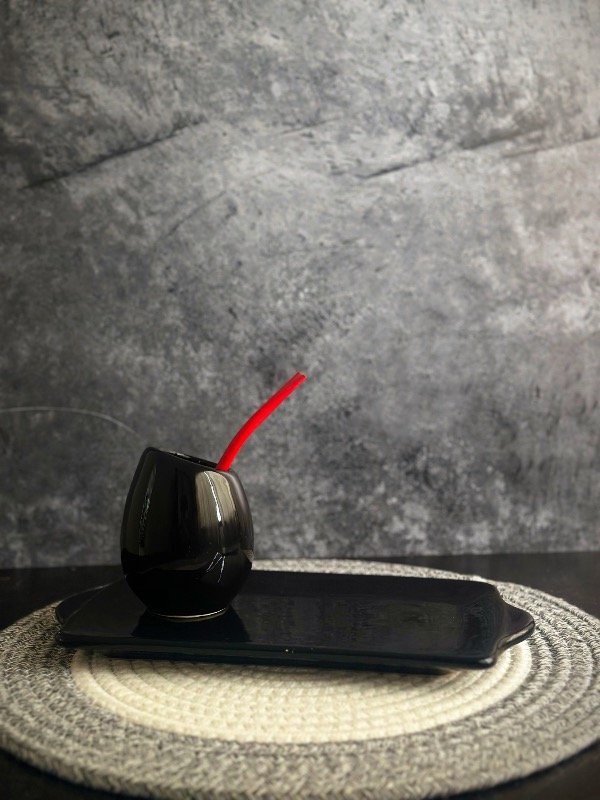 Producto - Set matero minimalista negro - Mate Ovo y Band. Rect.