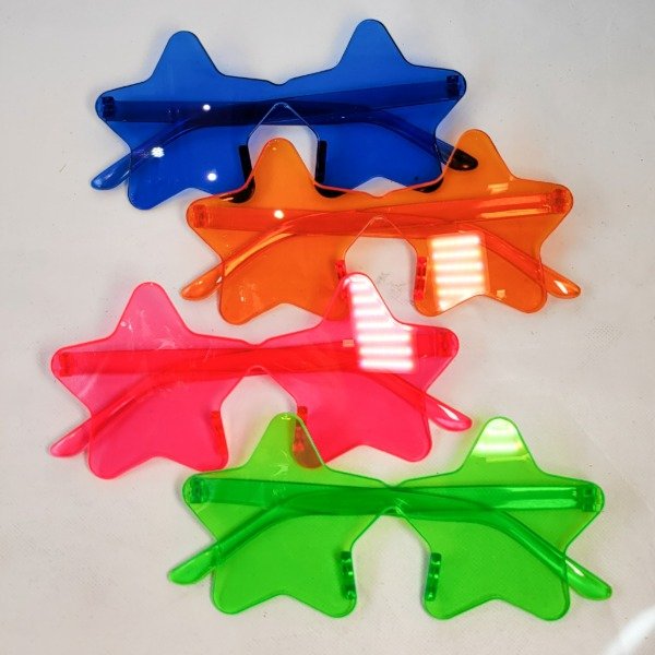 Producto - Lentes acrílicos con forma de estrella colores surtidos x12un