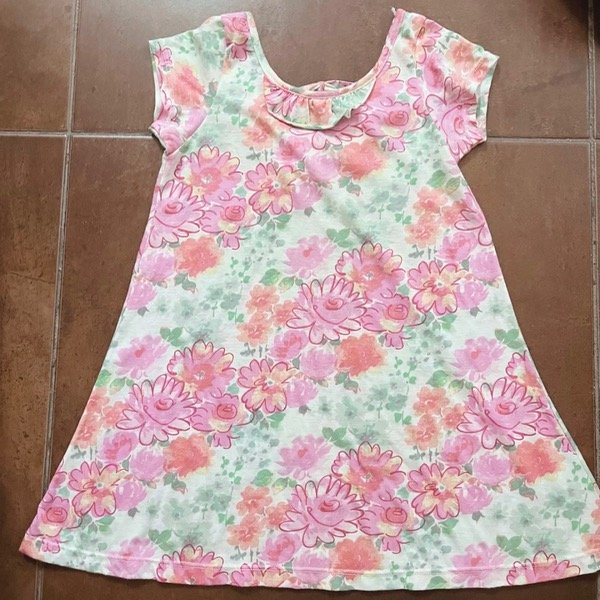 Producto - Vestido Flores Rosa y Verde 4A