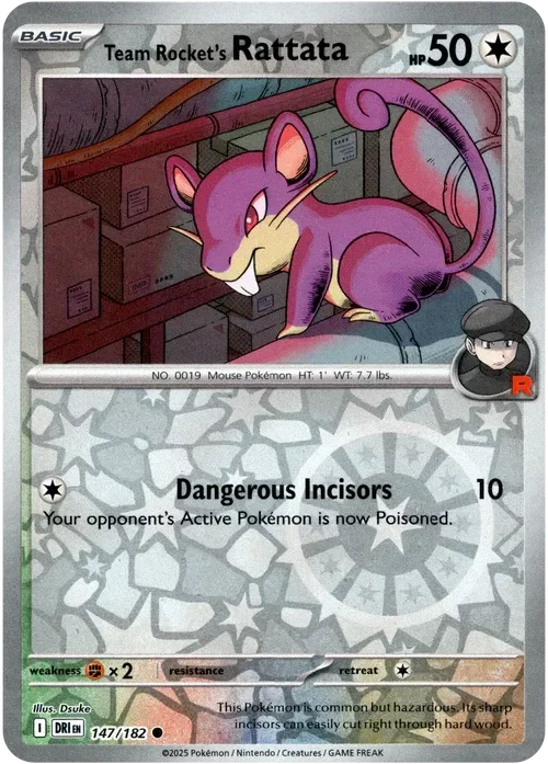 Producto - Team Rocket's Rattata - 147/182 - Destined Rivals - Reverse Holo