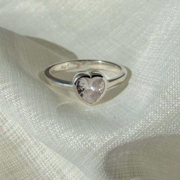 Producto - Anillo Corazón Cubic Transparente