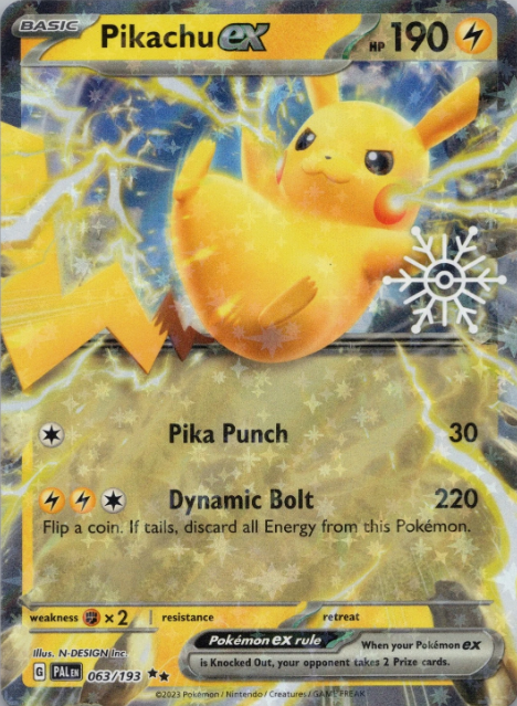 Producto - Pikachu ex - 063/193 - Paldea Evolved - Holo 2024 Holiday Calendar Stamp