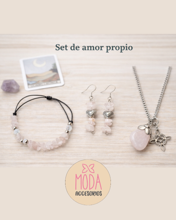 Producto - Set de amor propio (cuarzo rosa)