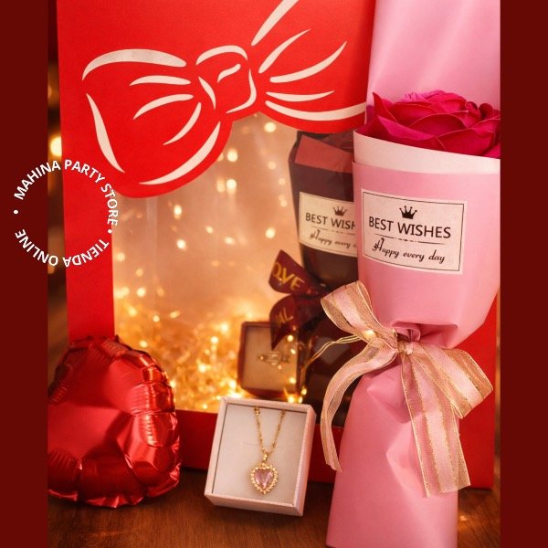 Producto - Caja de regalo Con Rosa y accesorio a elección San Valentín