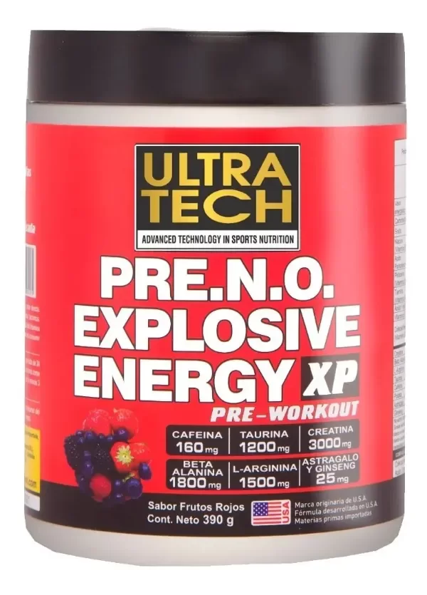 Producto - Pre N.O. Explosive Energy XP 390 Grs Oxido Nítrico, Cafeina Y Ginseng Ultra Tech