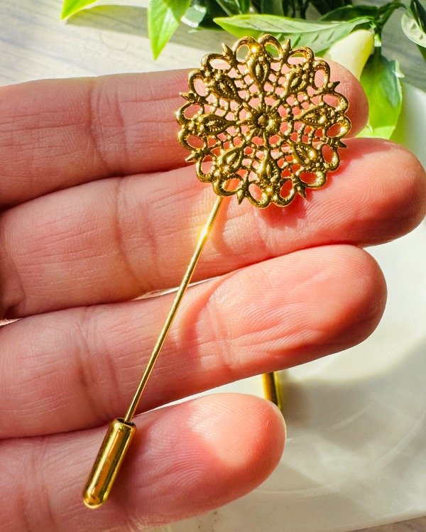 Producto - PRENDEDOR PIN SOLAPERO FILIGRANA ORO
