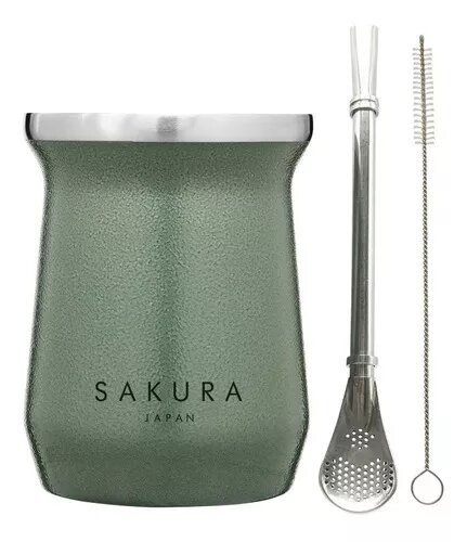Producto - Mate Sakura Acero Inoxidable Térmico Clásico 236 Ml Color Verde