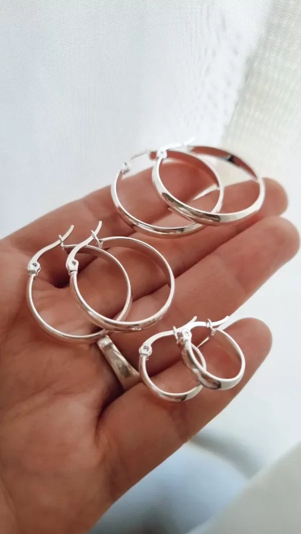 Producto - Cintitas lisas 3 medidas acero blanco