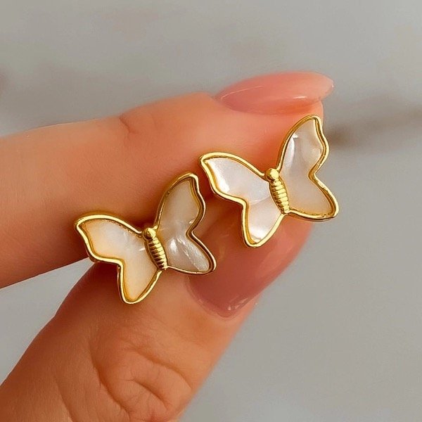 Producto - AROS MARIPOSA BLANCAS GRANDE