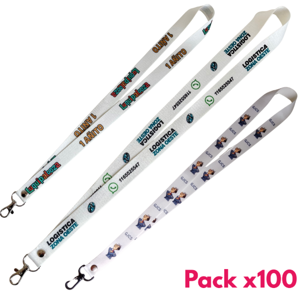 Producto - Pack de 100 Cintas Blancas Personalizadas Simple faz