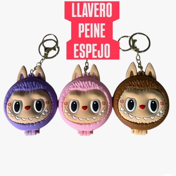 Producto - PEINE CON LLAVERO Y ESPEJO LABUBU