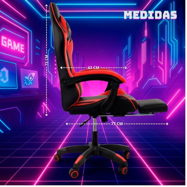 Producto - Silla gamer -apoyabrazos acolchonados -5 ruedas -respaldo alto - NH-GC1000 - 6