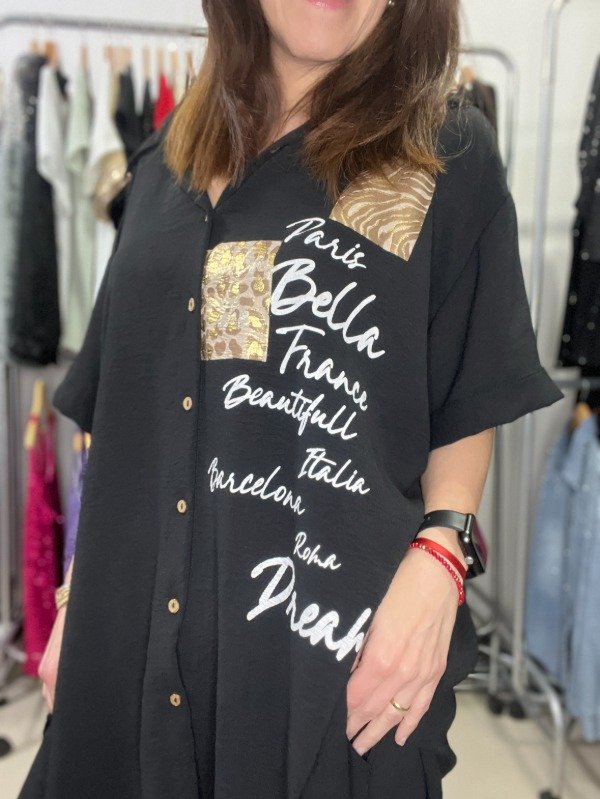 Producto - Camisa Cey Oversize Diseño Metalizada 59.450 XL-XXL Contorno - Ciudades 140 cm