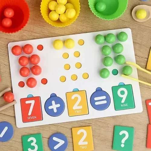 Producto - BOX MATEMÁTICO: Juego de cuentas con pinza y descomposición de cantidades"