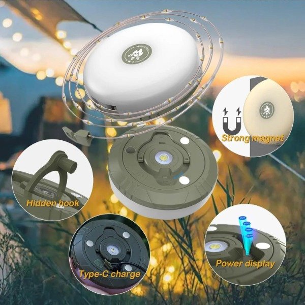 Producto - LAMPARA CAMPING + 10M TIRA LED RGB código: YH-828 - 4