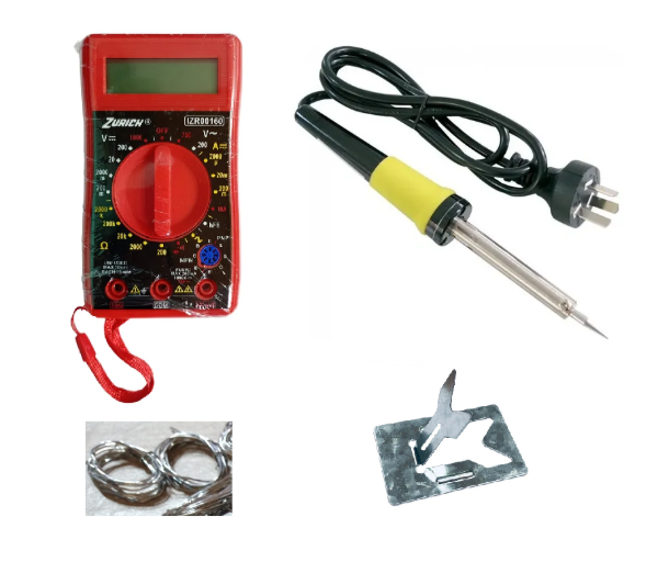 Producto - Kit 2 de electrónica - Tester, soldador y estaño