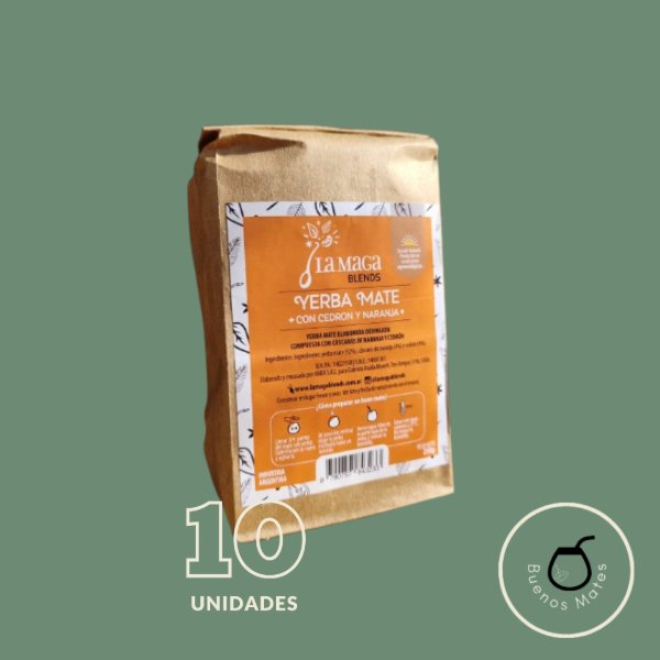 Producto - Yerba La Maga con Cedrón y Naranja 250grms (10 paquetes)