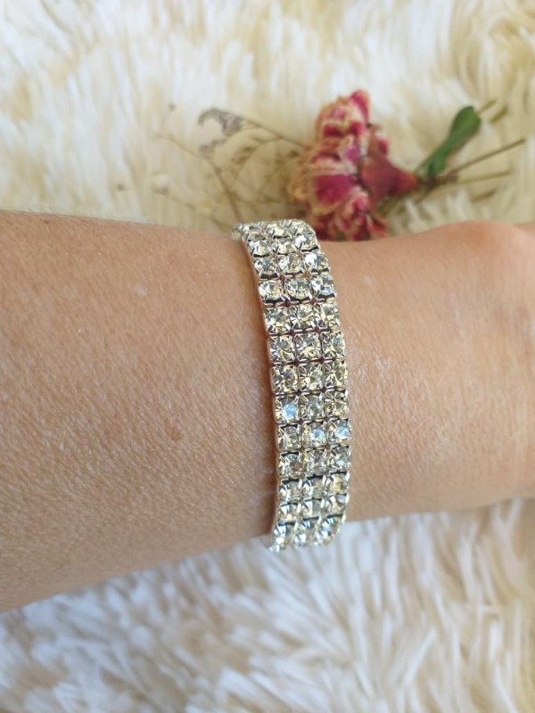 Producto - Pulsera Strass Tres Filas Elastizada