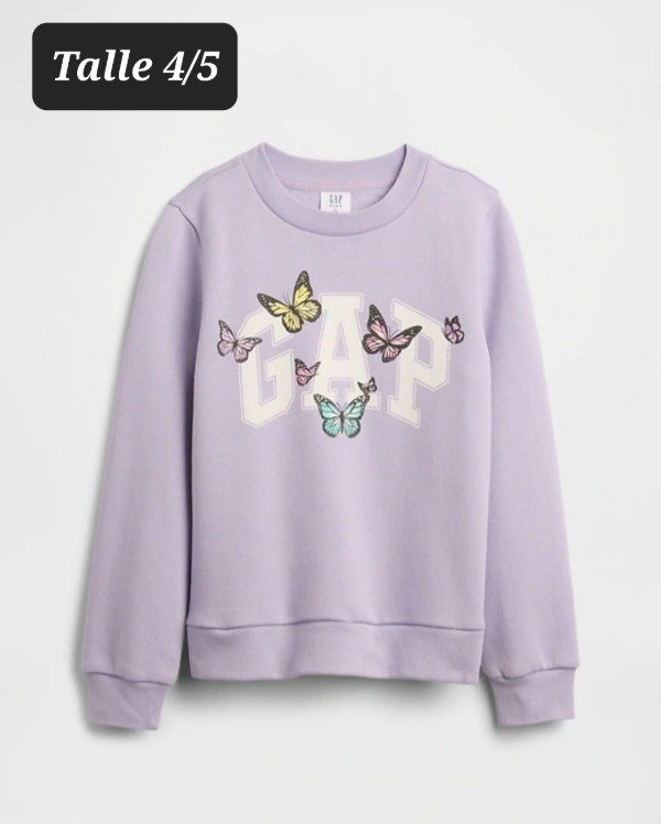 Producto - Buzo con friza gap talle 4/5 lila mariposas
