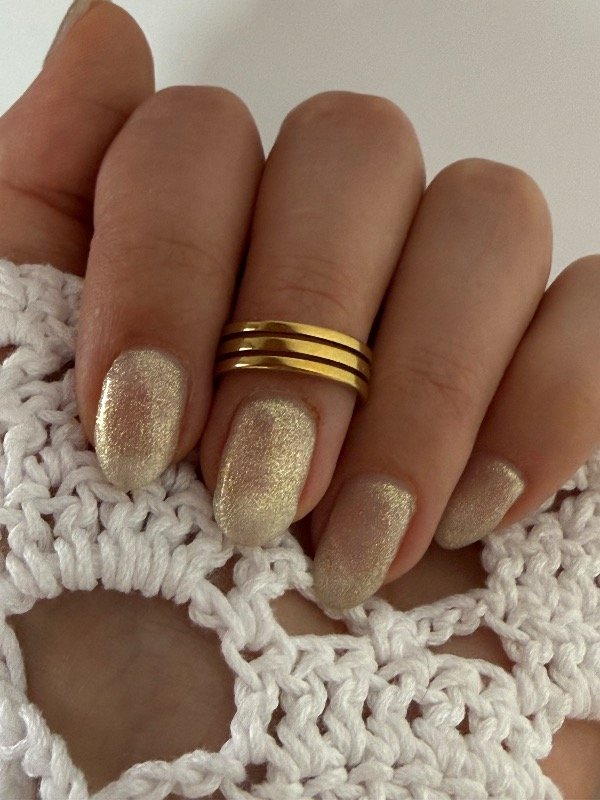 Producto - ND87 Anillo falange triple acero dorado