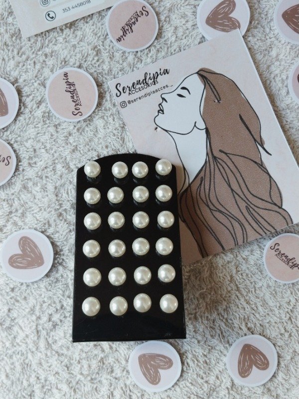 Producto - Aros perlas blancas