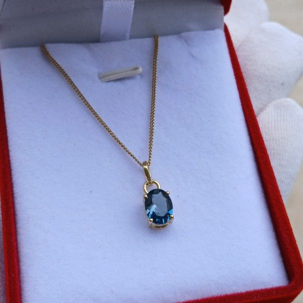 Producto - Dije Oro 18 kt. con topacio london blue (tratado) - (sin cadena) - 0