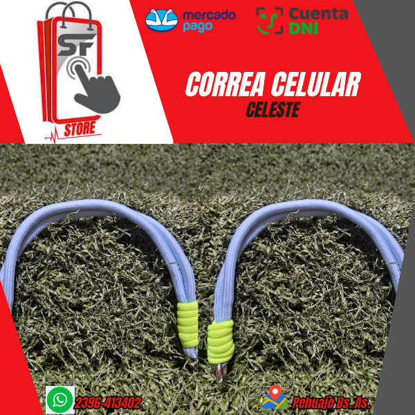 Producto - CORREA PARA CELULAR - CORTA - CELESTE