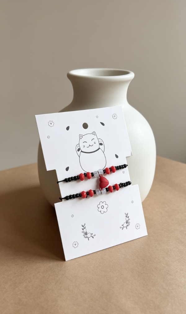 Producto - Pulseras compartidas con imán corazón rojo