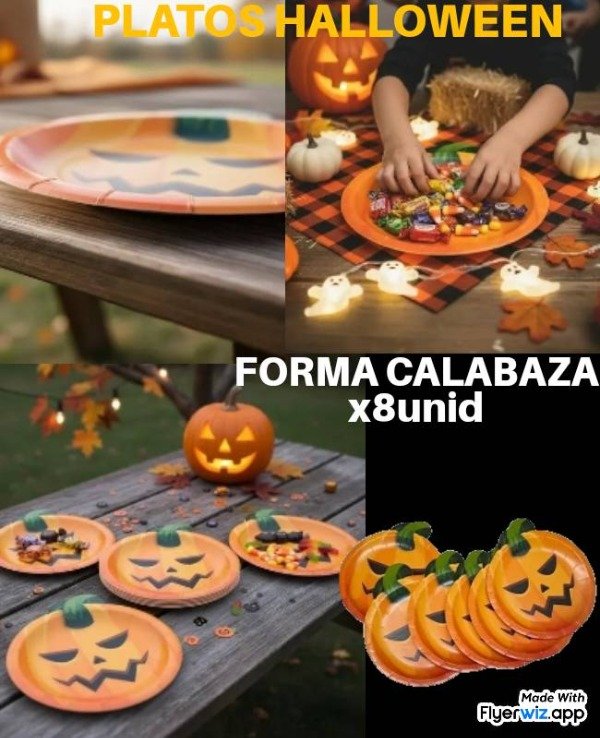 Producto - Platos calabaza x 8 un terror