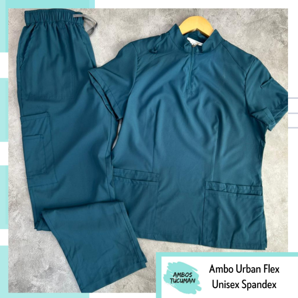 Producto - Ambo Urban Flex - petróleo (cuello mao con Cierr))