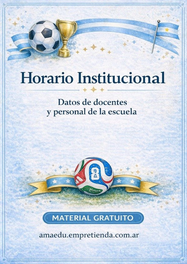 Producto - HORARIO INSTITUCIONAL SEMANAL (Material Gratuito)