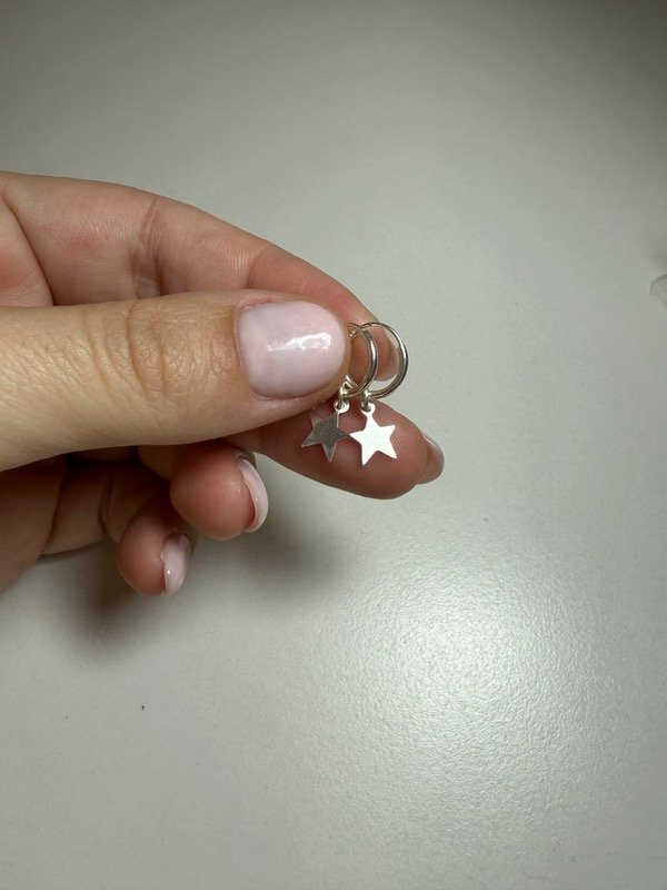 Producto - Argollas finas con estrellas - 1