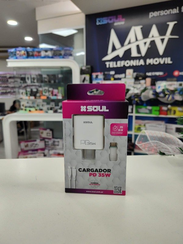 Producto - Cargador Viajero Fast Charge PD 35W Type C to Lightning Soul CVQ-X2PD35L