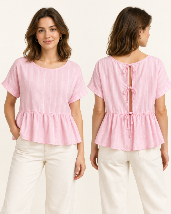 Producto - Blusa Rayada Abierta Atras - 1