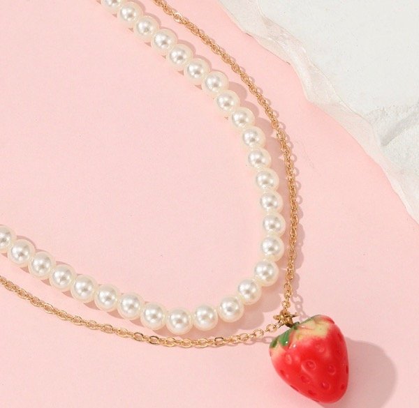 Producto - Collar doble Strawberries-Fundición