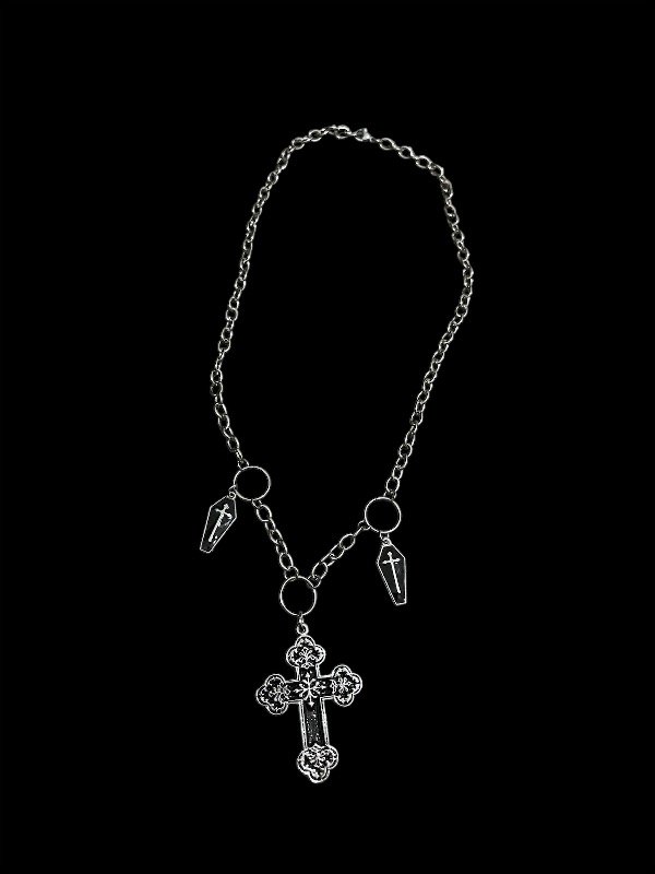 Producto - Collar cruz negra - ataúdes