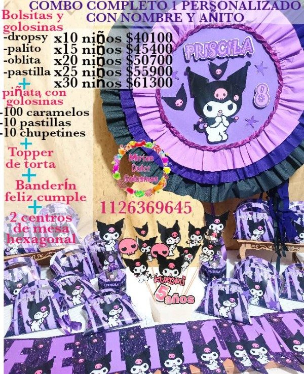 Producto - Combo cumpleaños 1 kuromi