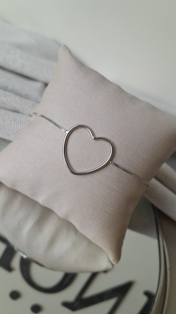 Producto - Pulsera corazones calado laminado en Rodio