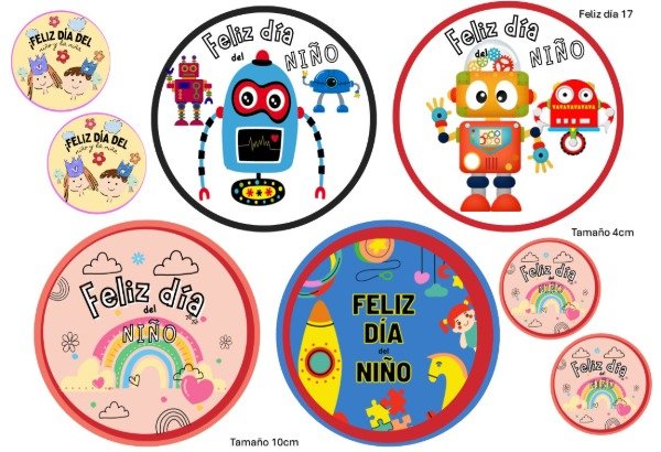 Producto - LAMINA TORTAS INDIVIDUALES FELIZ DIA DEL NIÑO 17