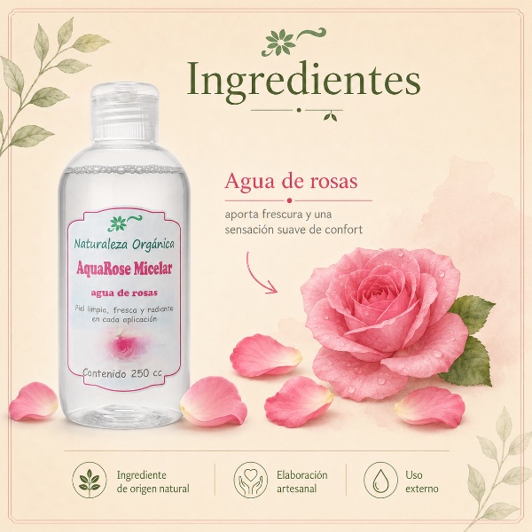Producto - Agua Micelar AquaRose - Limpieza Profunda y Natural para tu Piel - 2