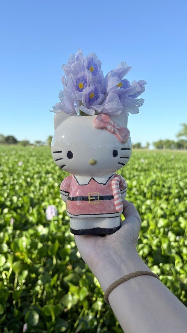 Producto - Florero hello Kitty edición navidad baston