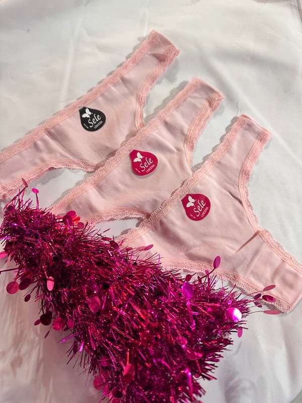 Producto - Colaless rosa algodón puntilla SELE