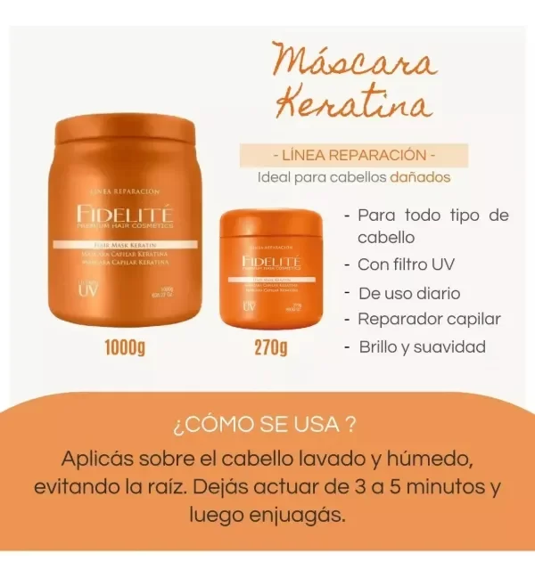 Producto - Baño de Crema Keratina Fidelite x 270gr Apto CGM - 2