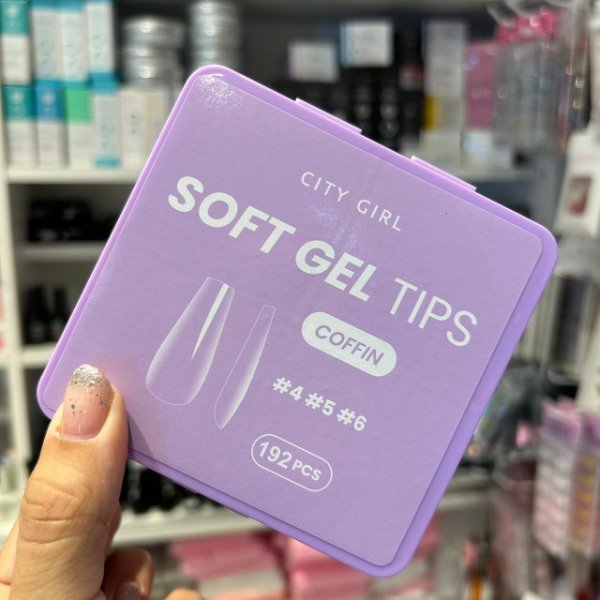 Producto - Tips soft gel COFFIN REPUESTO 4/5/6 x192u City Girl