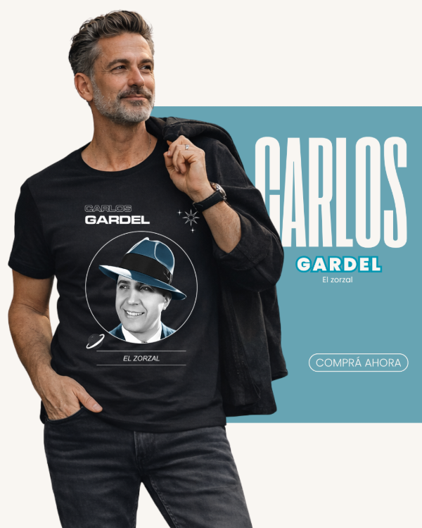 Producto - Remera Carlos Gardel  Leyenda del Tango