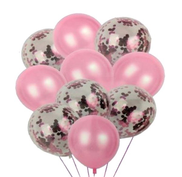 Producto - Kit globo confetti rosa x10