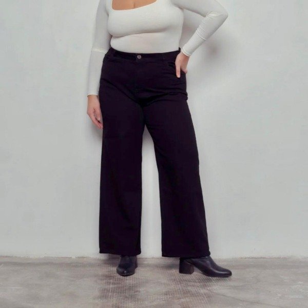 Producto - Jean wide leg rigido negro 6829 - 0