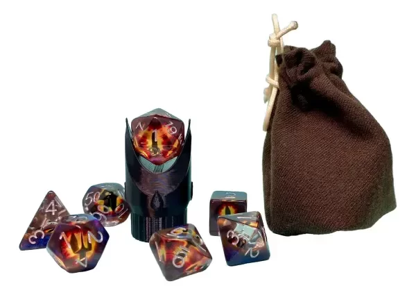 Producto - Set de Dados Ojo de Sauron + Saco + Torre